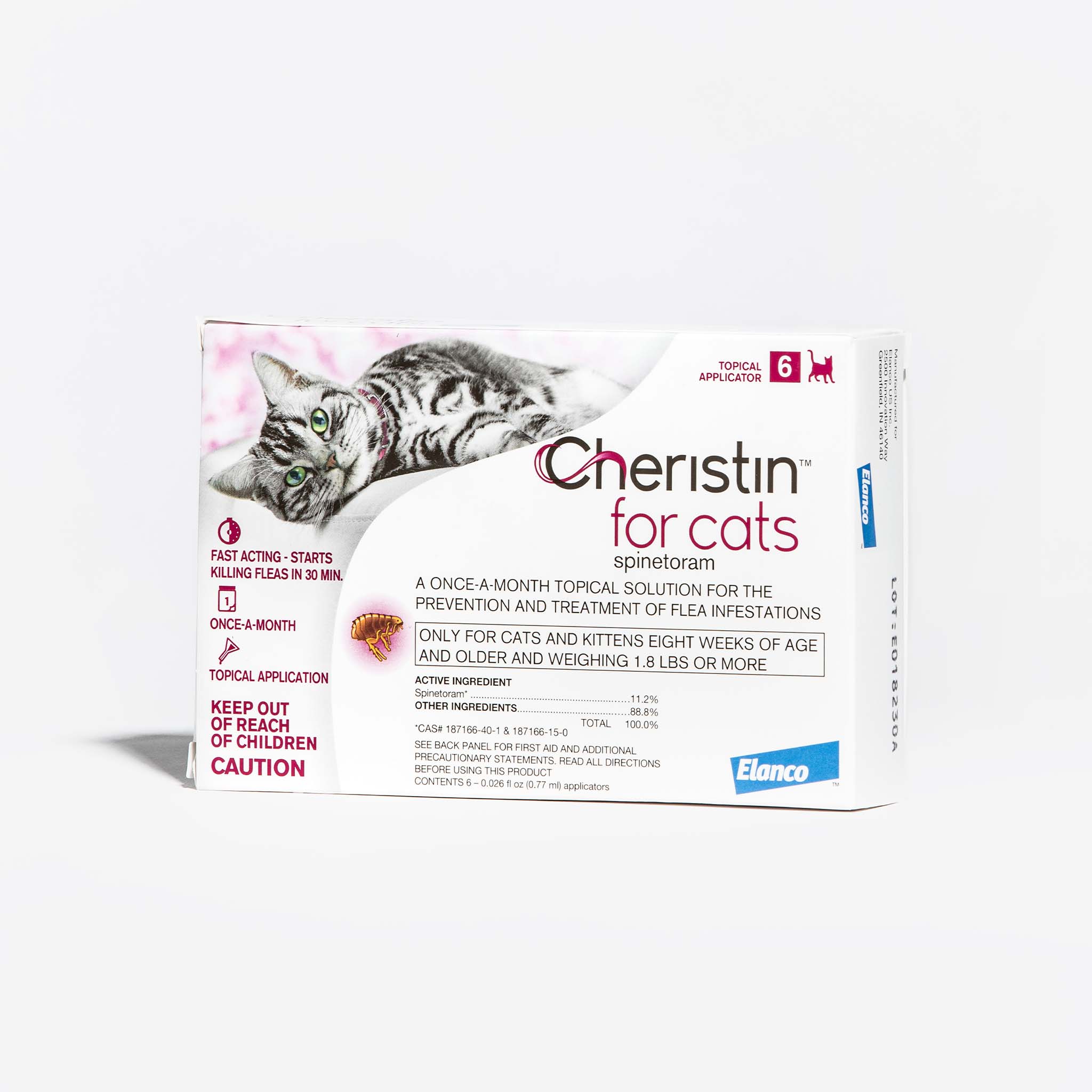 Cheristin Flea Spot Treatment for Cats, over 1.8 lbs (6 months)