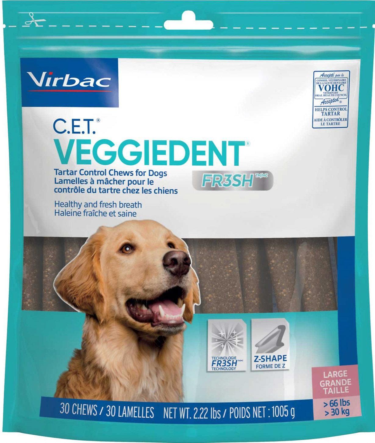 C.E.T. VEGGIEDENT FR3SH Chews for Dogs